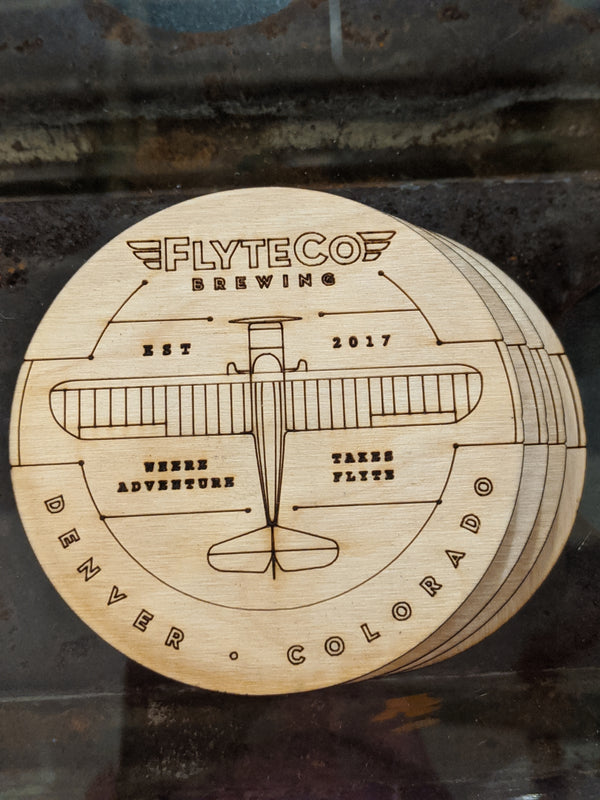 Aviation Inspired Wooden Coasters - Full Set 4 Pack