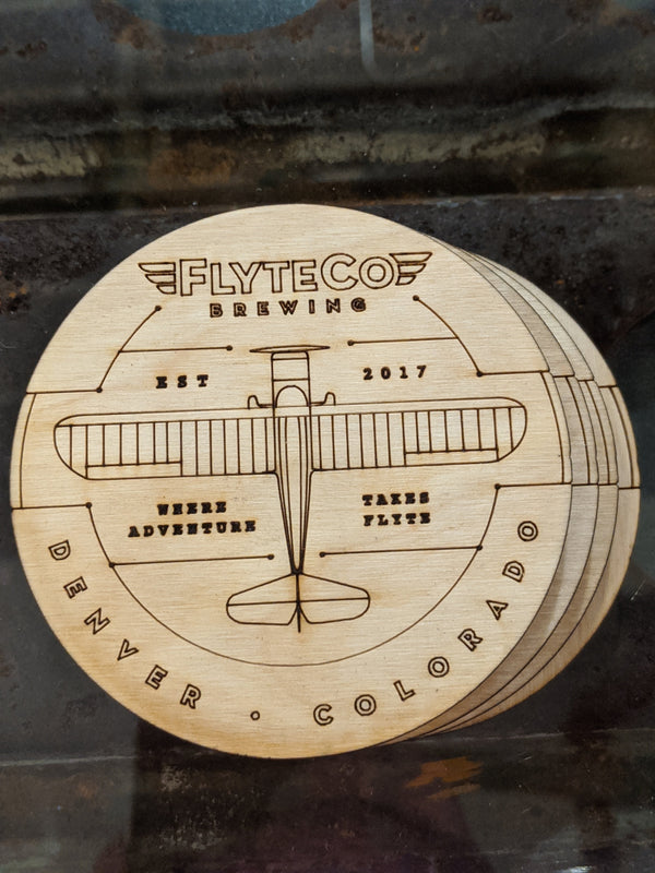 Aviation Inspired Wooden Coasters - Full Set 4 Pack
