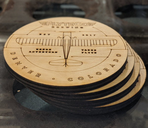 Aviation Inspired Wooden Coasters